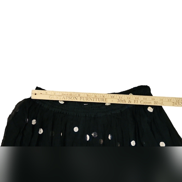 Lost and Found X Paul Ropp 100% Rayon Black and Gold Gypsy Boho style Skirt Mult - Picture 5 of 14
